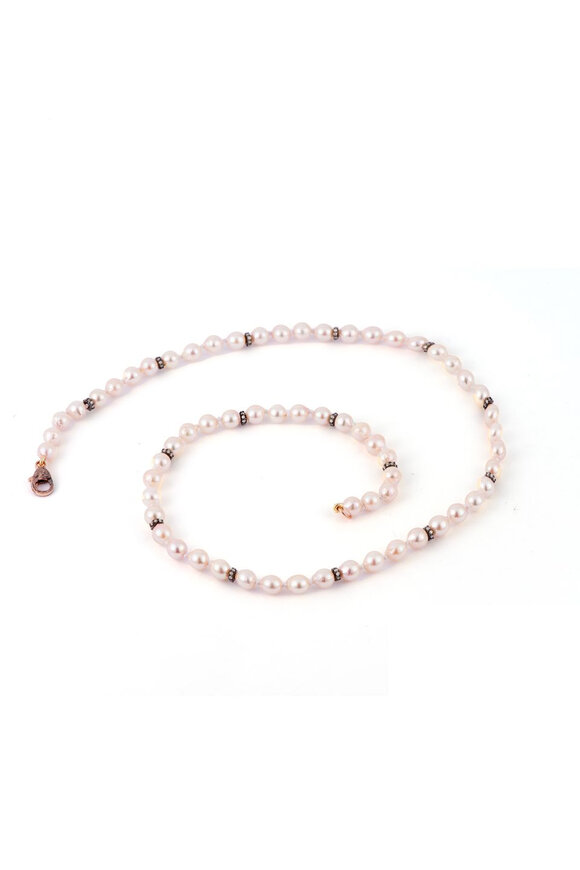 Sylva & Cie Rose Gold Pearl Necklace