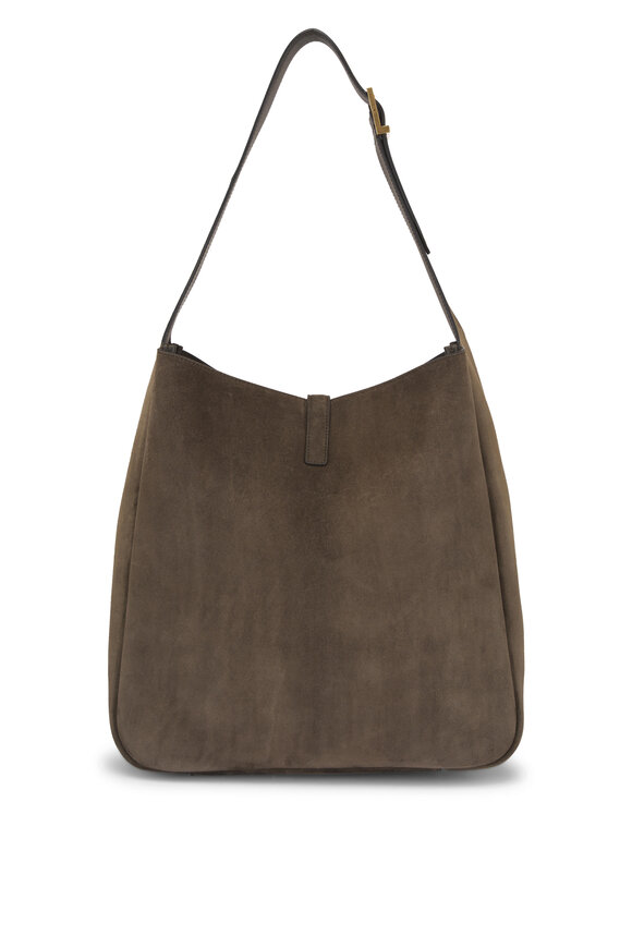Saint Laurent Large Le 5 À 7 Light Musk Suede Shoulder Bag - view 3