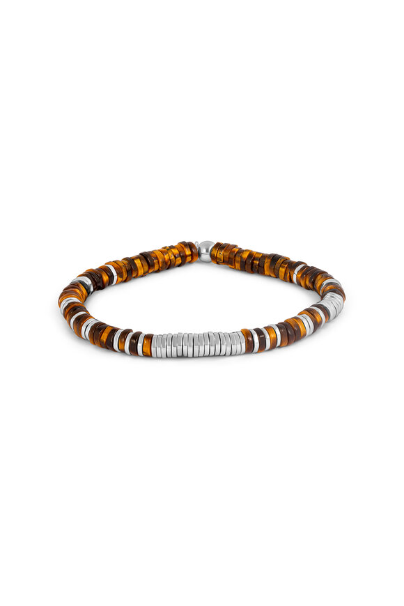 Tateossian Constellation Tiger Eye Beaded Bracelet