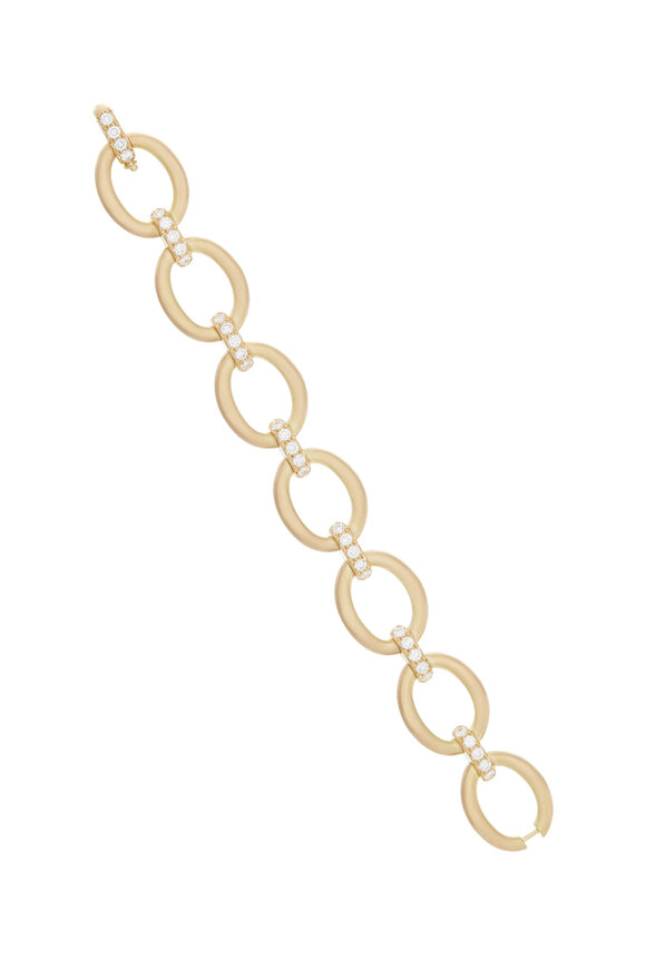 Caroline Ellen Yellow Gold Pavé Diamond Link Bracelet