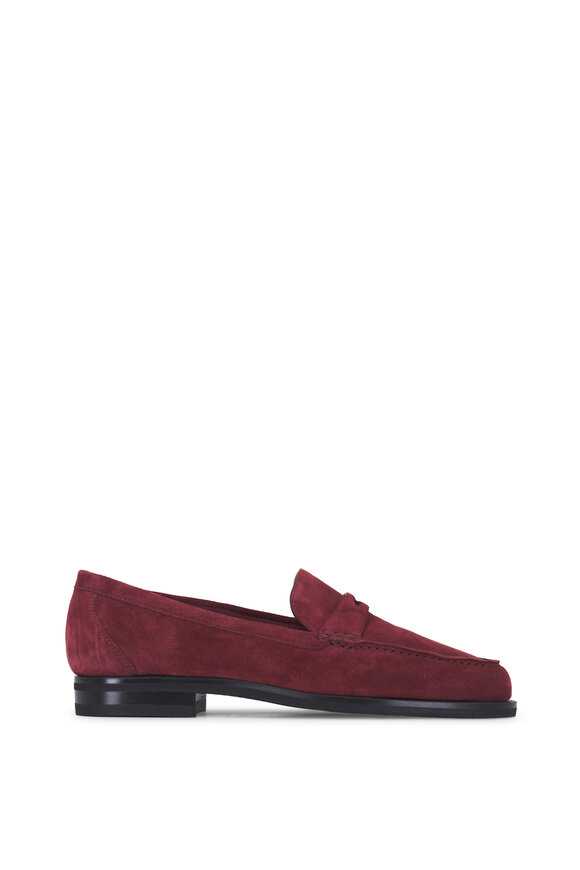 Santoni Haileigh Burgundy Suede Penny Loafer - view 2