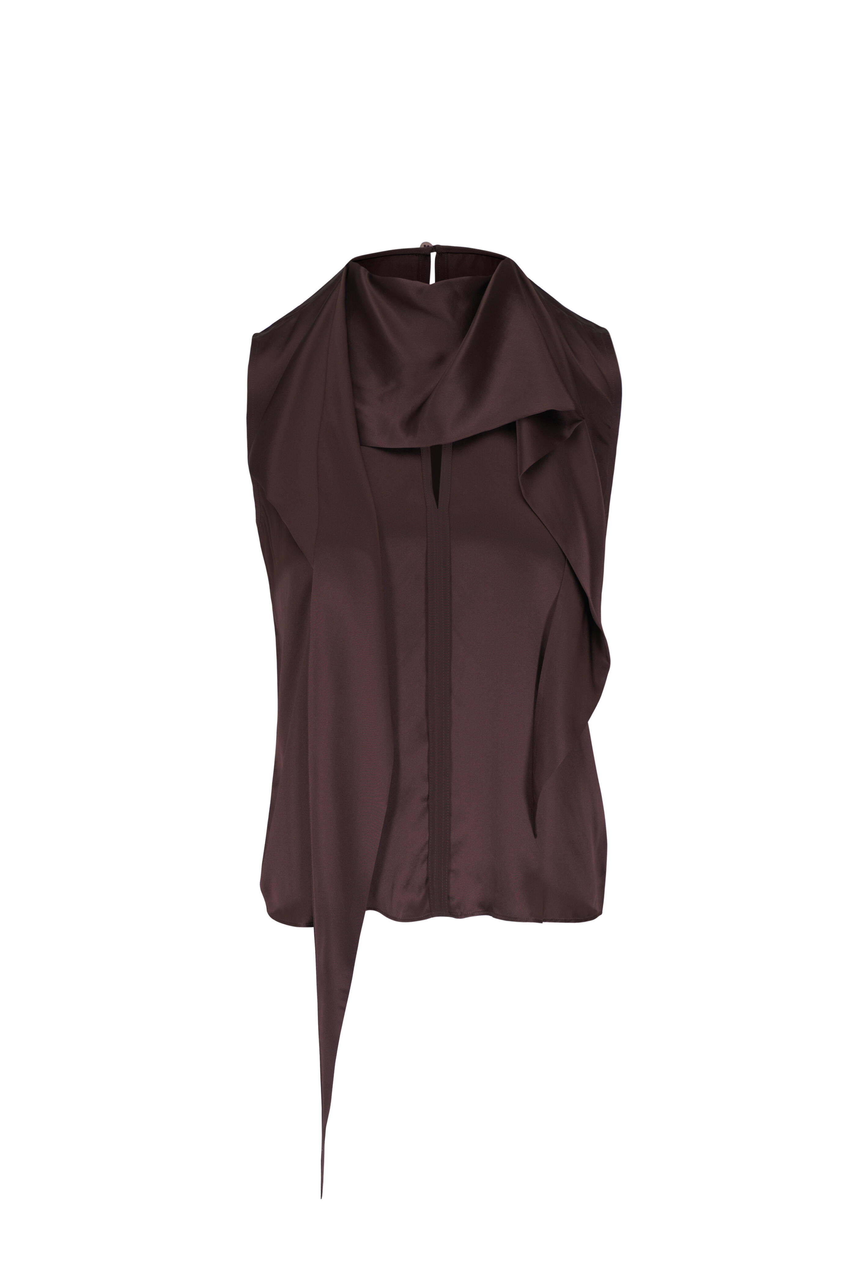 トップス deres half sleeve blouse chocolate Dorothee Schumacher - Sense Of Shine Chocolate Brown Silk Blouse