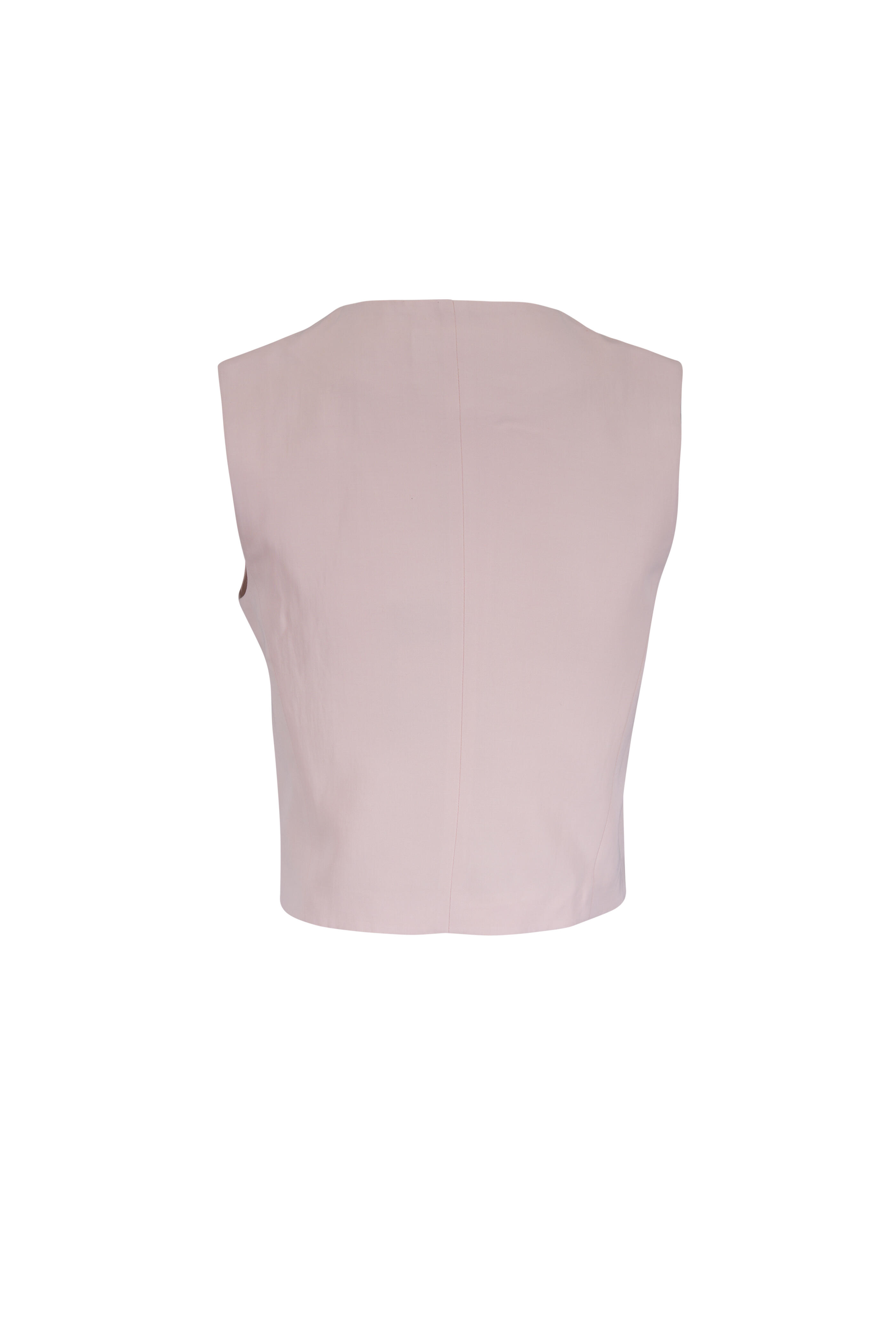 TWP - Creme De Peche High Neck Hidden Placket Vest
