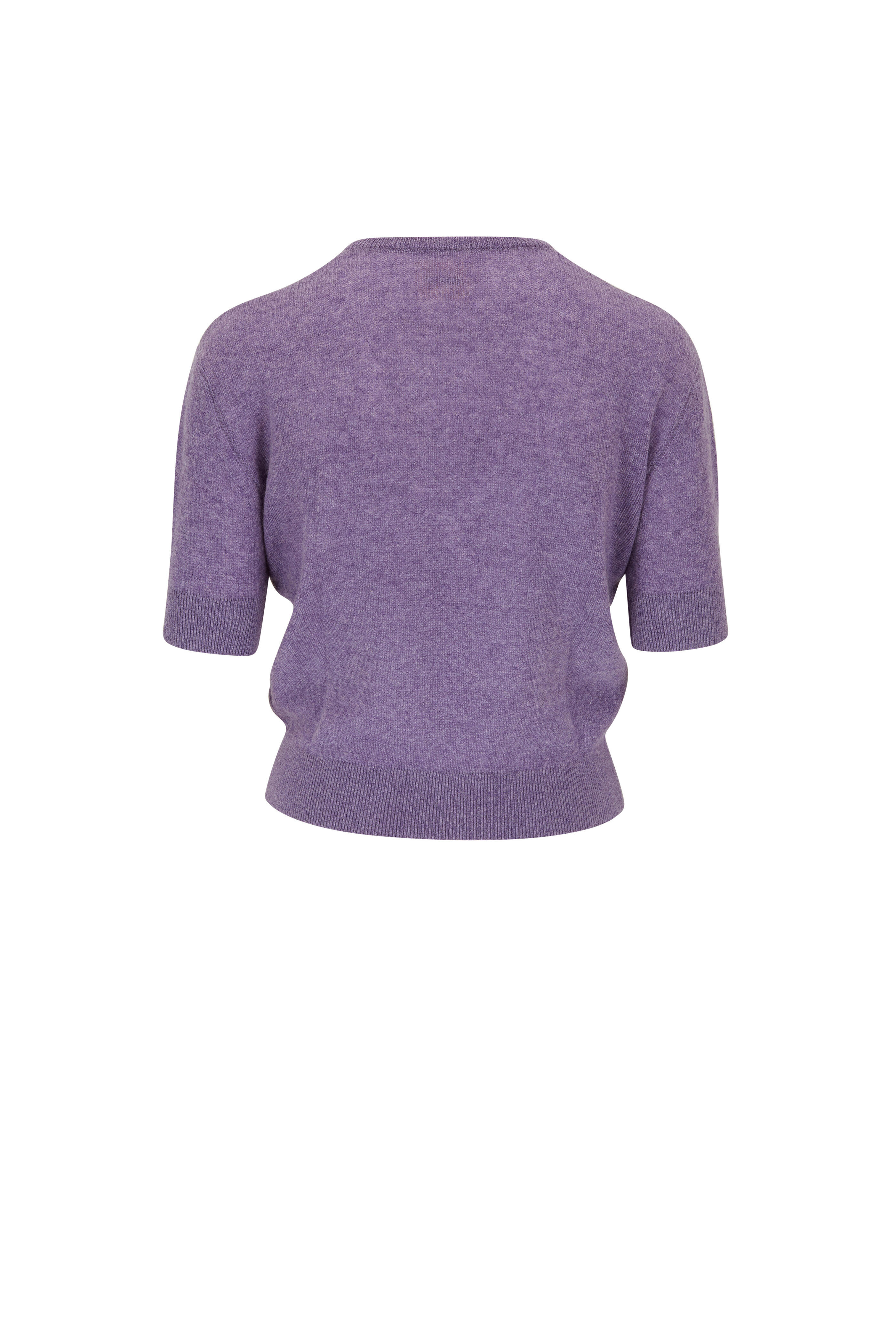 Khaite - Sierra Amethyst Shrunken V-Neck Pullover