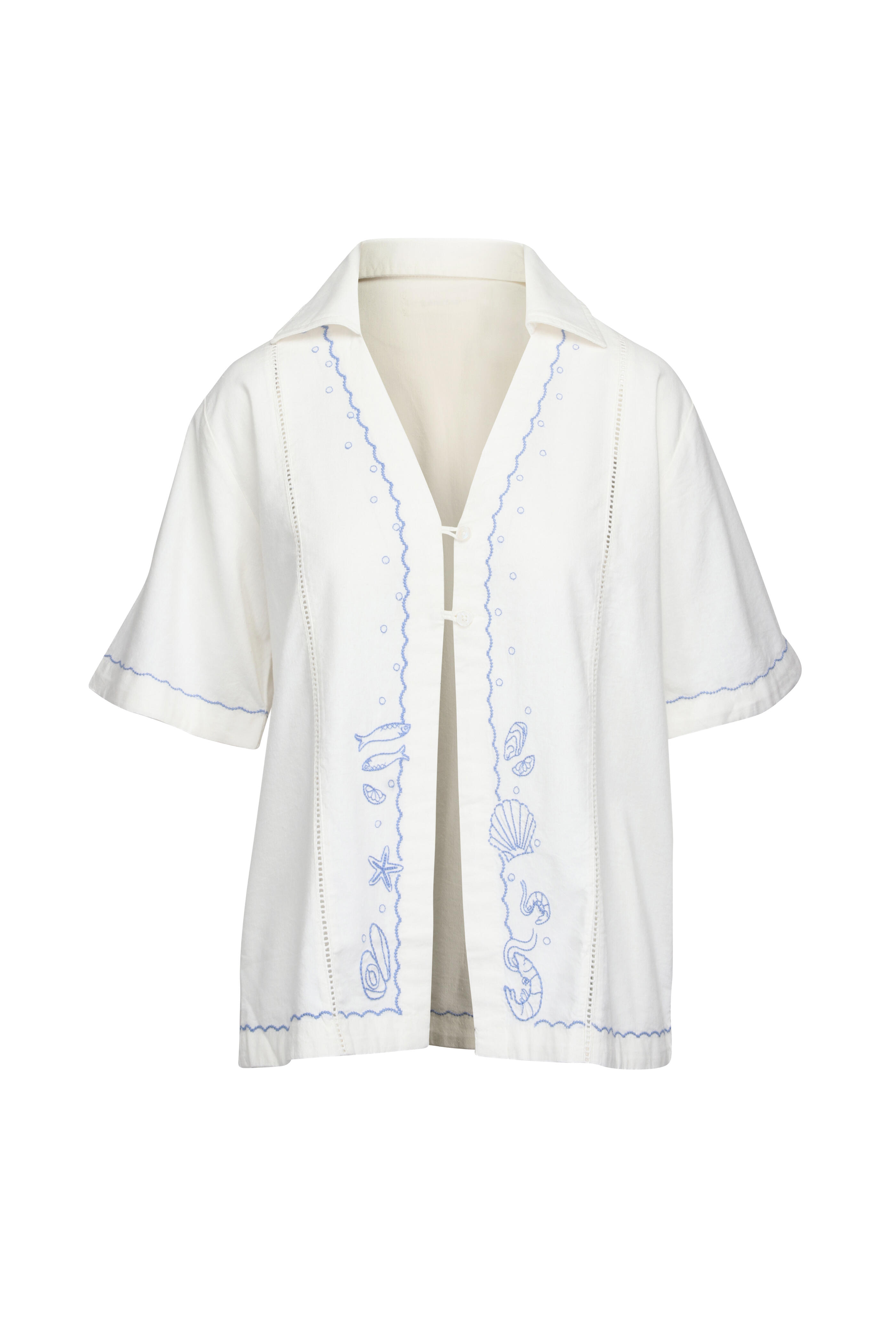 Lspace - La Mer Cream Embroidered Blouse - view 1