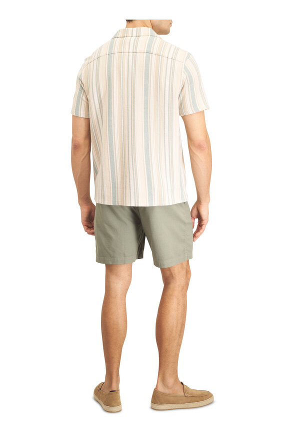 Faherty Brand Light Blue Stripe Cotton Camp Shirt - view 4