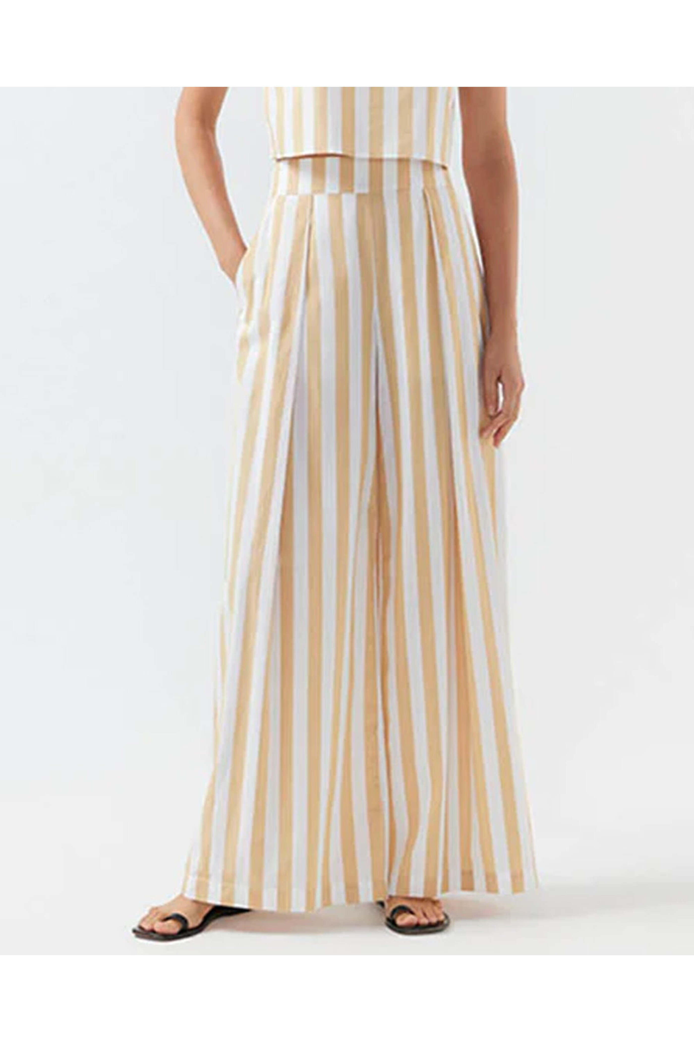 Bird and Knoll - Sand Stripe Darcy Palazzo Pant