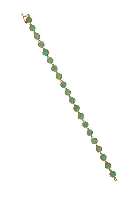 Irene Neuwirth Cabochon Chrysoprase Stone Bracelet