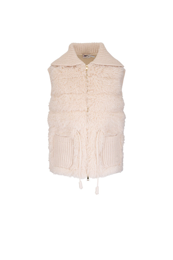 Moncler Beige Teddy Wool & Cashmere Vest - view 1