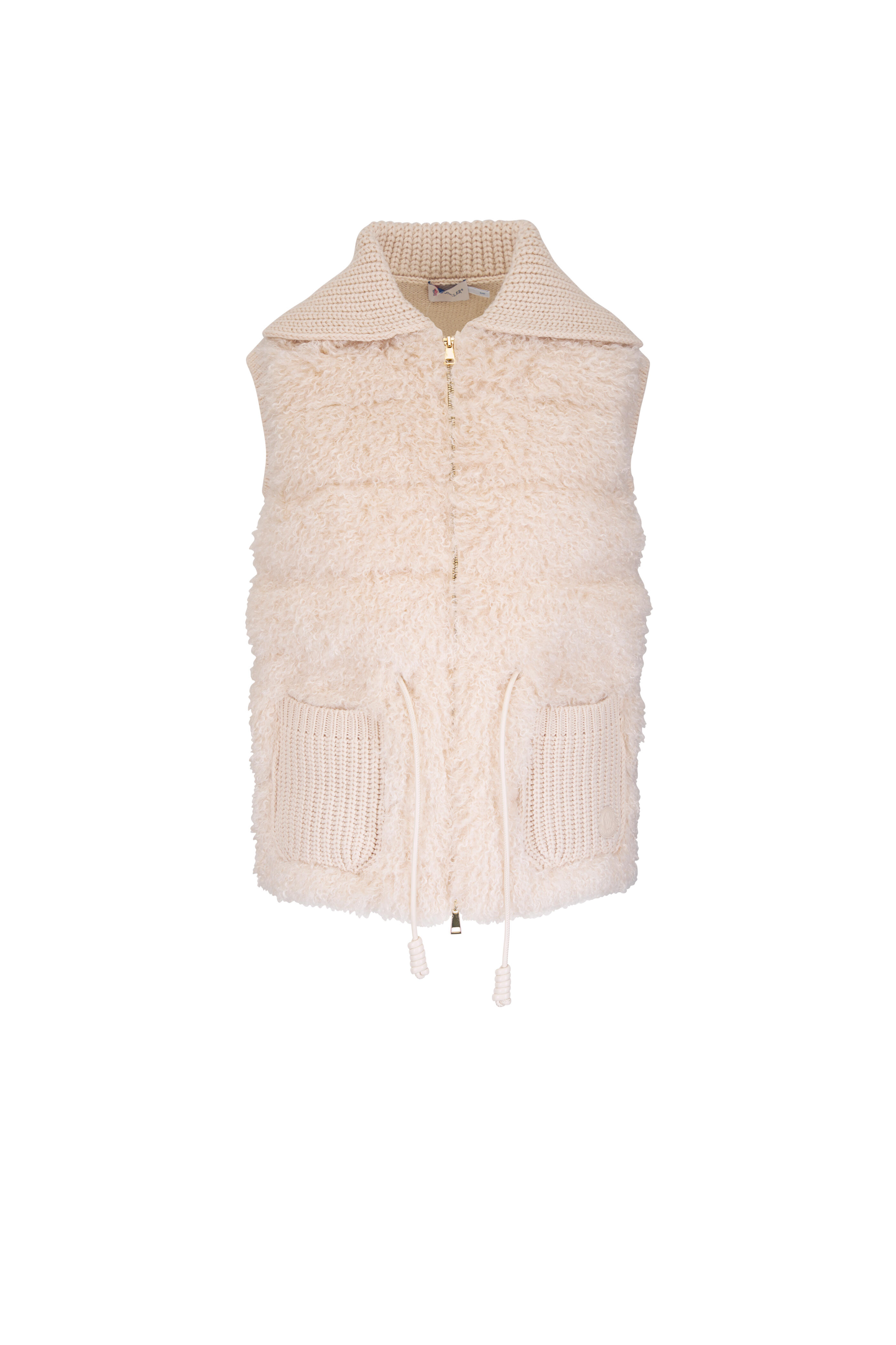 Moncler - Beige Teddy Wool & Cashmere Vest - view 1