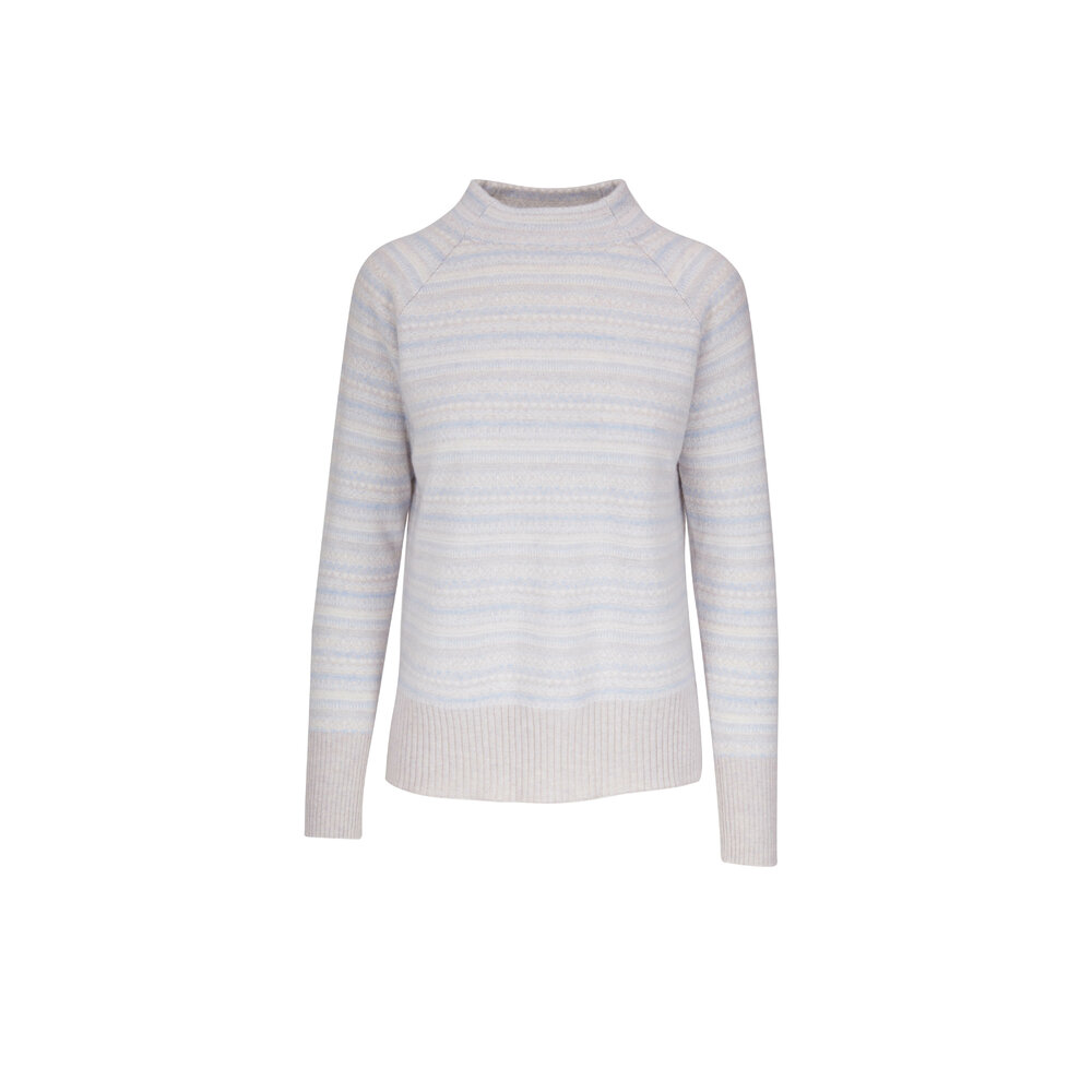 Kinross Sky Blue Nordic High Low Sweater Mitchell Stores