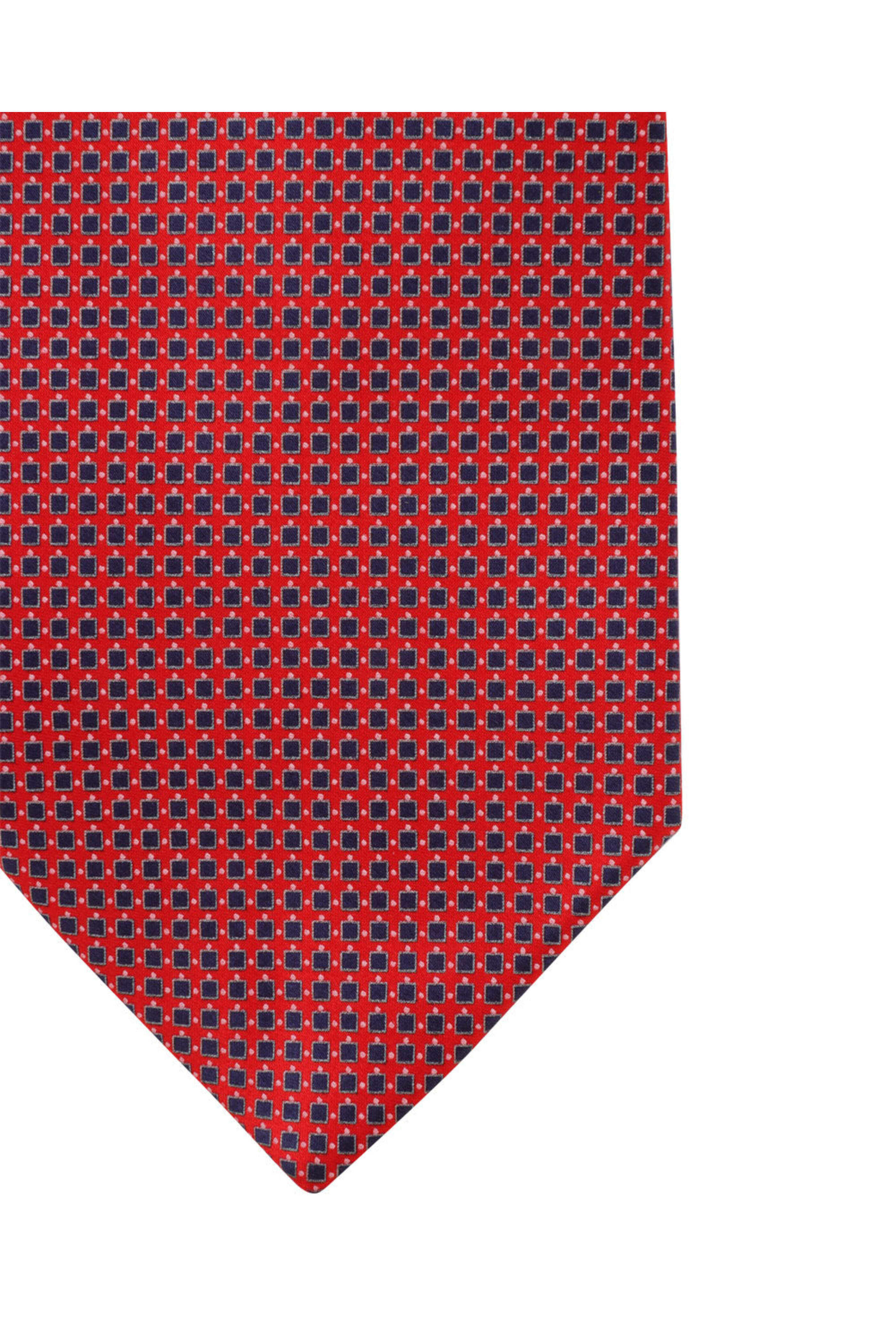 Italo Ferretti - Navy and Red Micro Checked Silk Tie