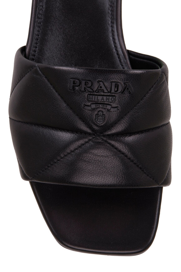 Prada - Black Quilted Leather Flat Slide