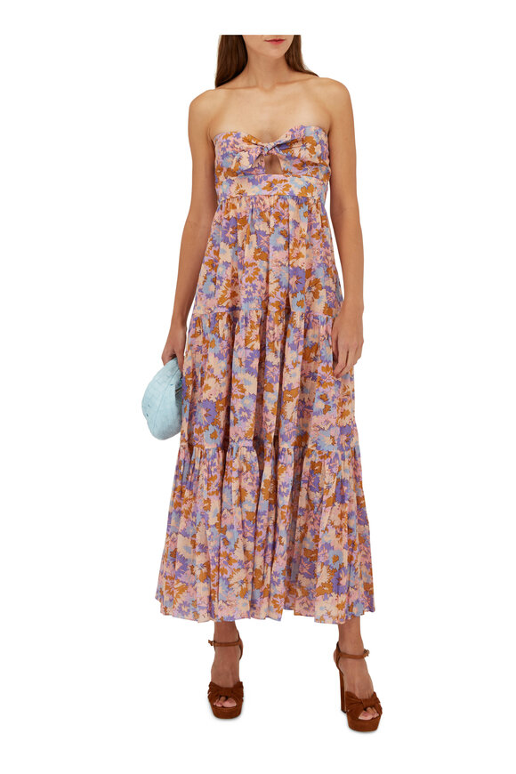 Zimmermann - Multicolor Strapless Floral Midi Dress