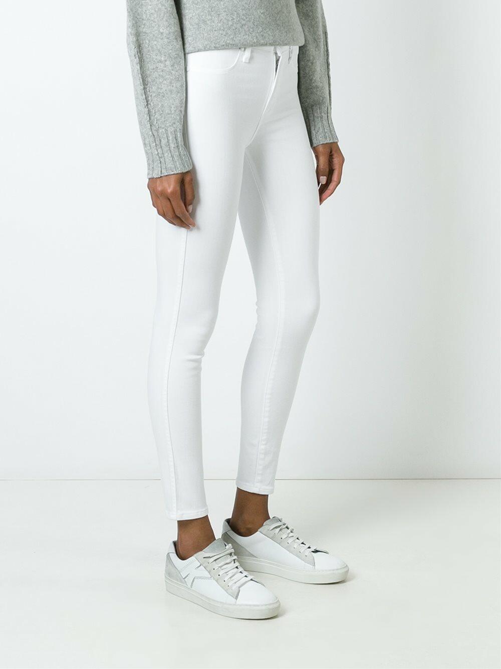 Paige - Hoxton White High-Rise Ankle Skinny Jean