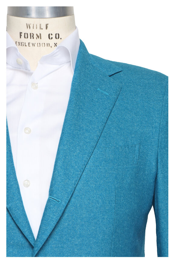 Sartorio Solid Teal Blue Sportcoat