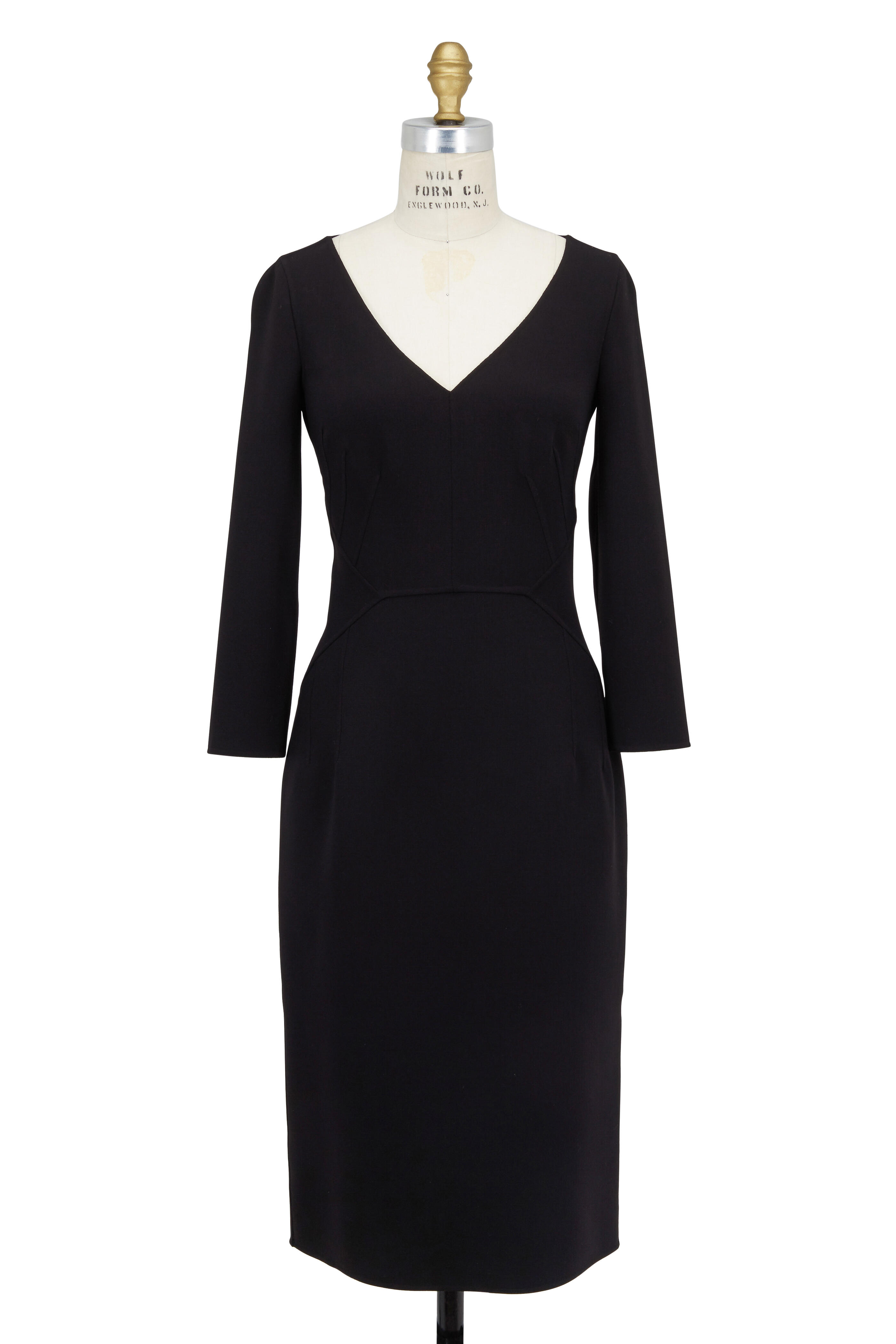 UND 2WAY DEFORMATION DRESS ブラック Sサイズ Sleeveless V-Neck Wool Double-Face Sheath Dress