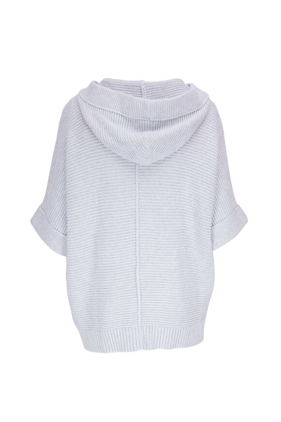 Kinross - Gris Cotton Garter Stitch Zip Sweater