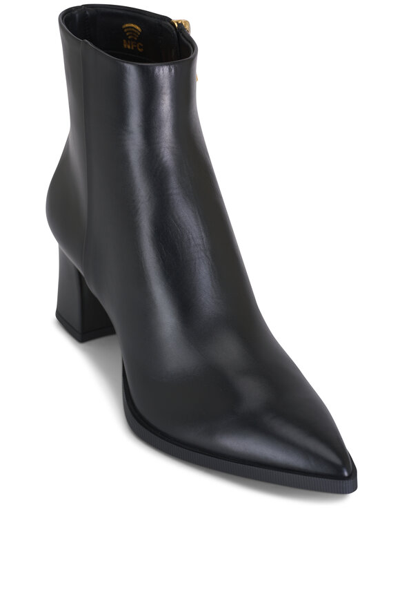 Santoni - Estel Black Side Zip Leather Boot, 65mm