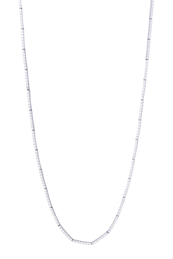 Sidney Garber 18k White Gold Diamond Lyra Necklace