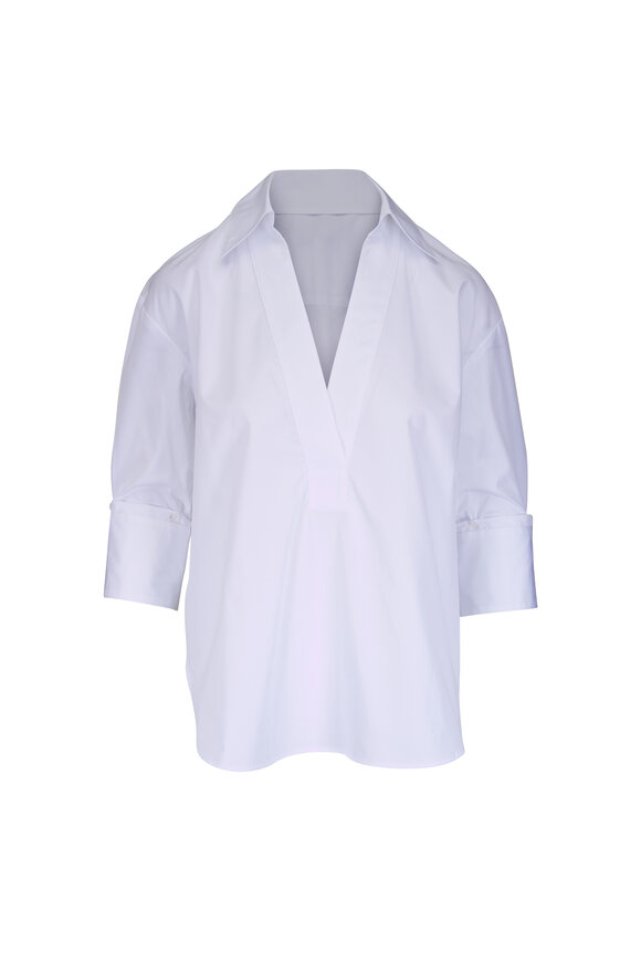 TWP Polo White Split Neck Top - view 1