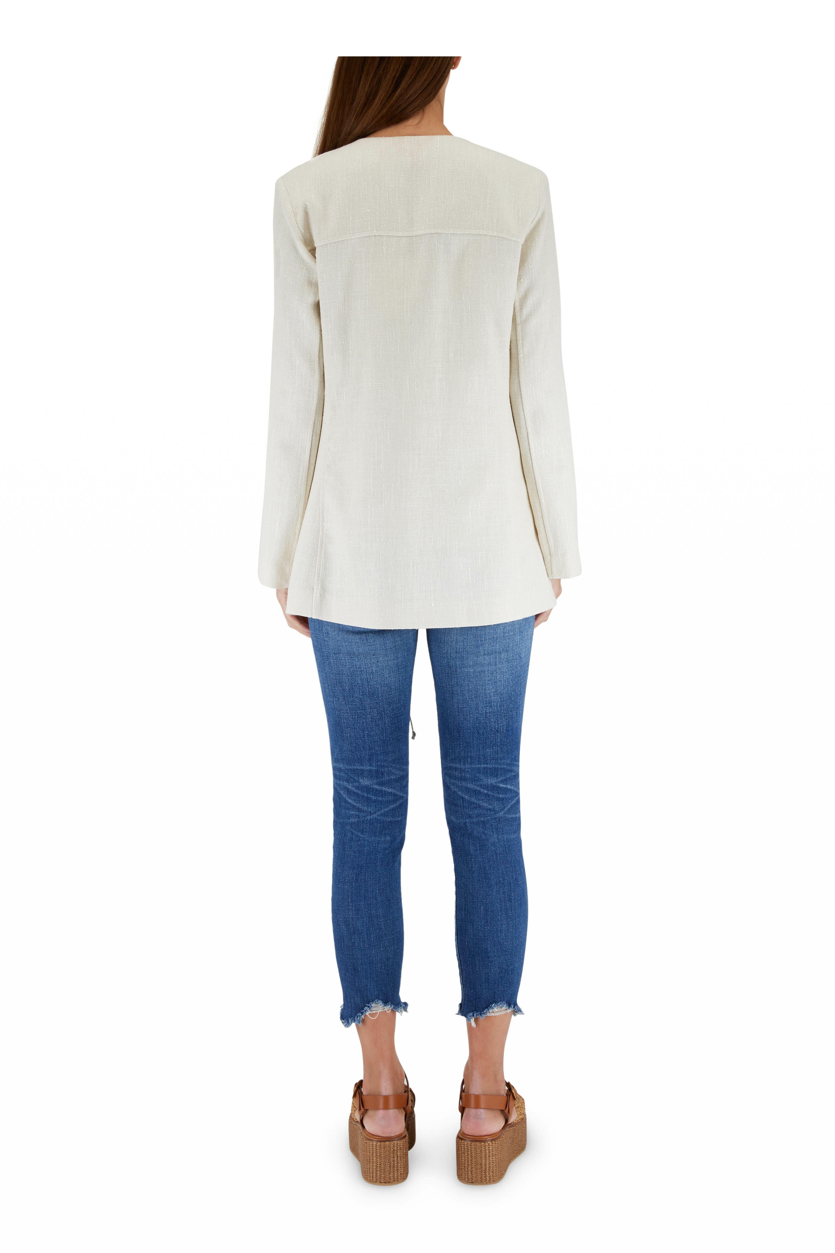 Chloé - Dusty White Lace Up Tank