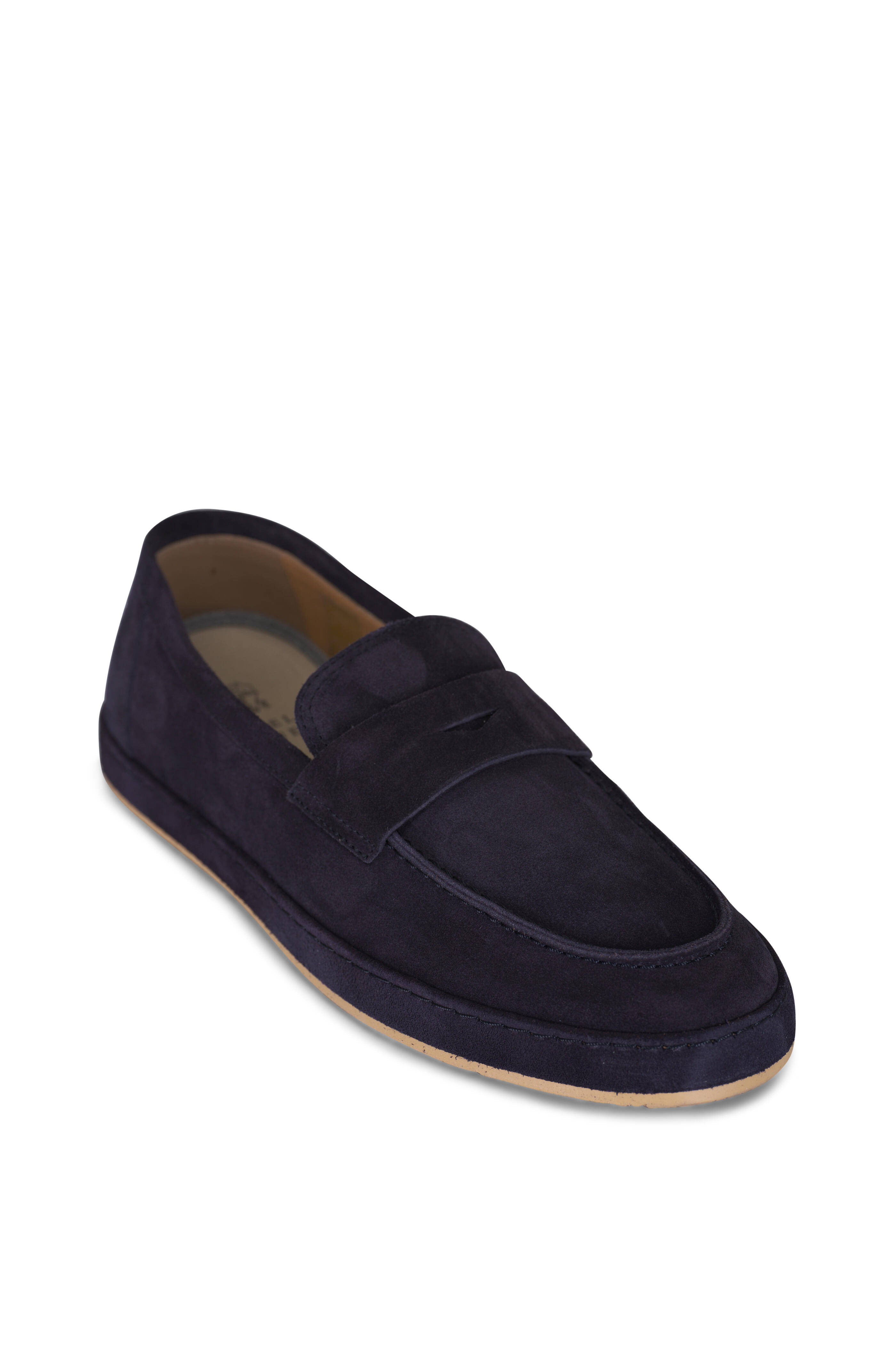 Brunello Cucinelli MZVNG2868C8279 関税送料込 Brunello Cucinelli - Navy Suede Penny Loafer | Mitchell Stores
