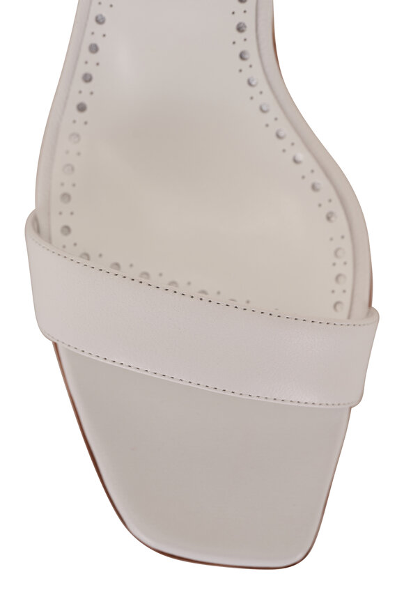 Manolo Blahnik - Begasan White Leather Sandal, 50mm  