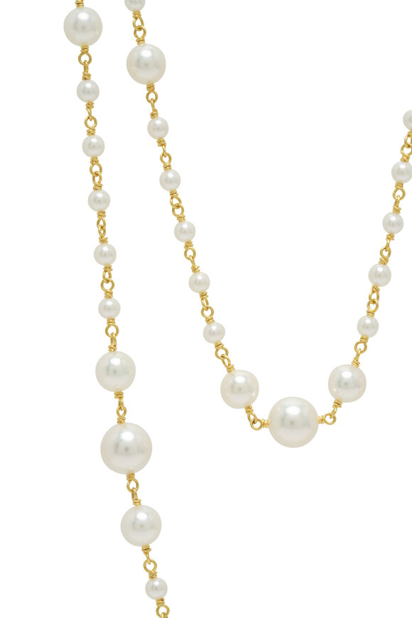 Caroline Ellen - 20K Gold & Pearl Opera Necklace