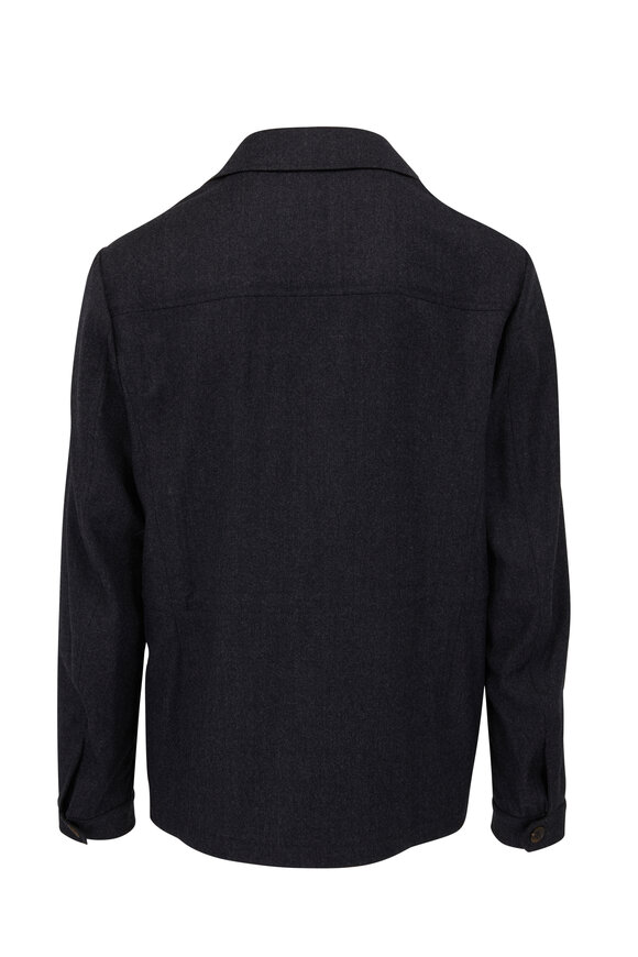 Canali - Charcoal Gray Wool Shacket 