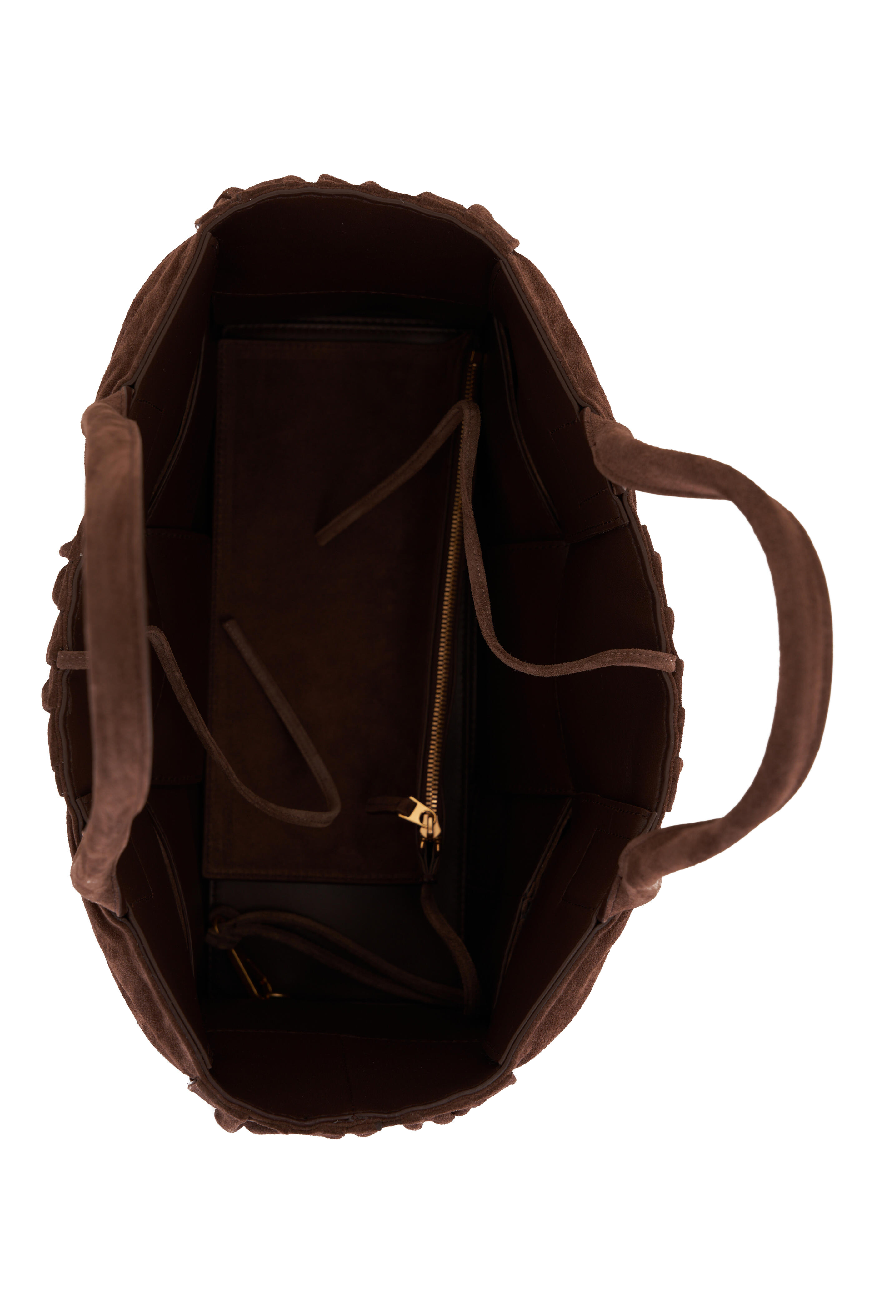 Bottega Veneta - Small Arco Brown Woven Suede Tote