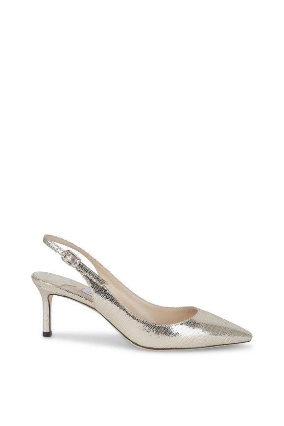 Jimmy Choo - Erin Gold Leather Slingback, 60mm