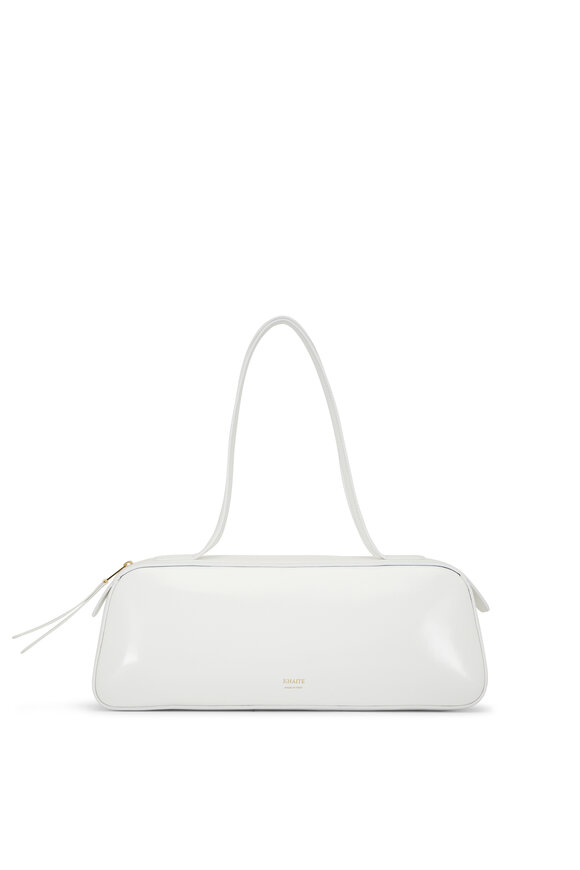 Khaite Simona Optic White Leather Shoulder Bag