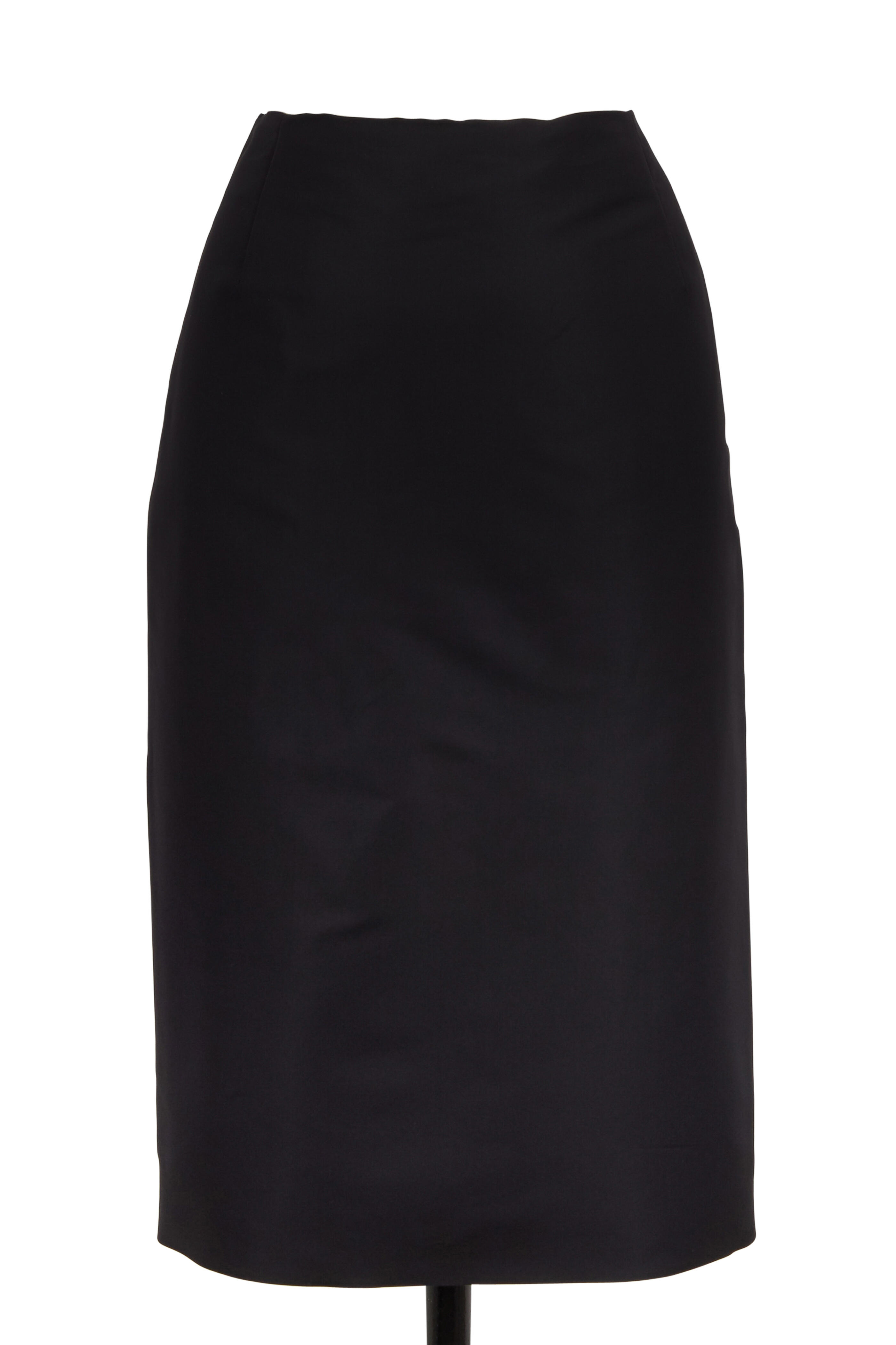 Carolina Herrera - Black Silk Faille Pencil Skirt