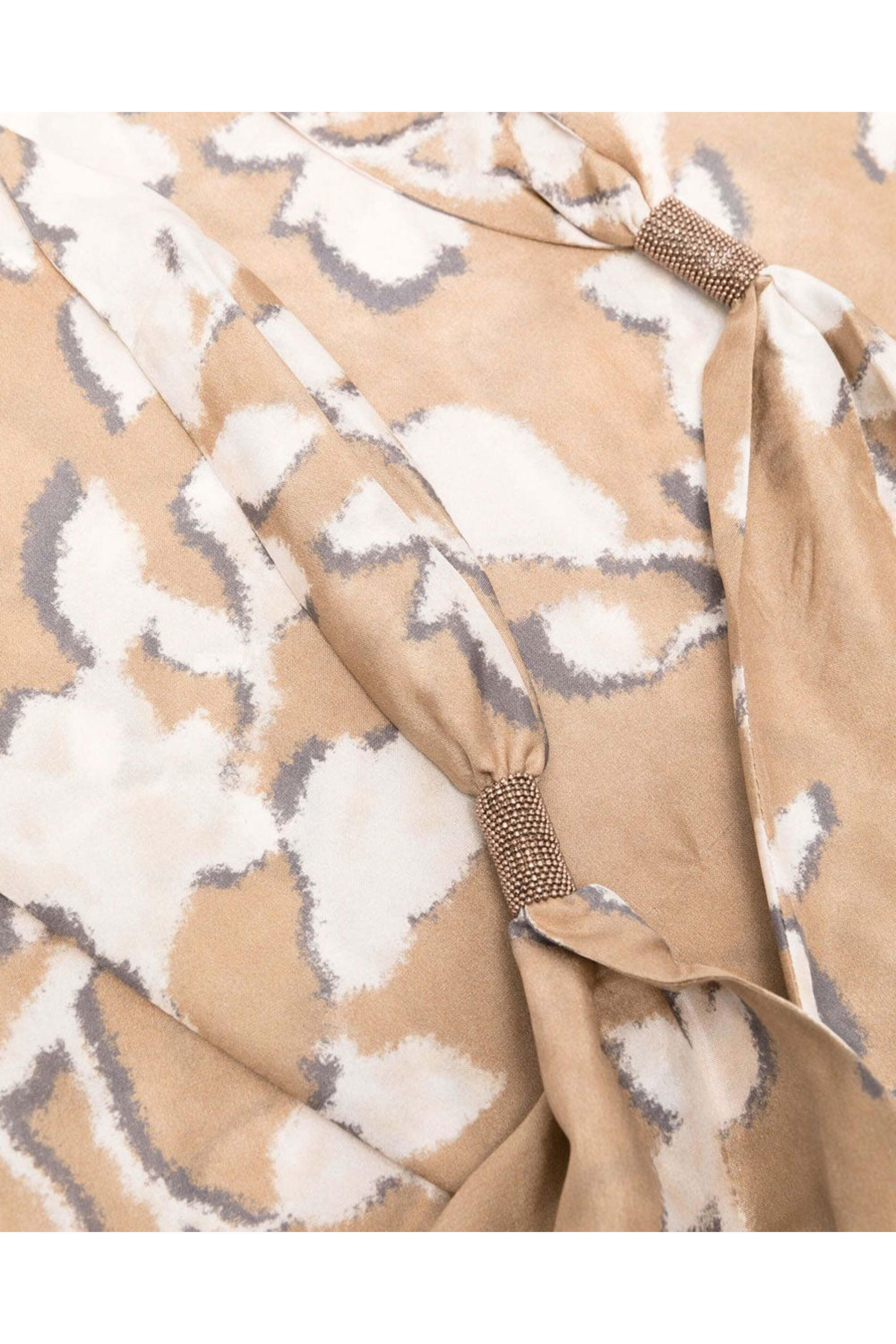 Brunello Cucinelli - Floral Print Silk Monili Embellished Scarf