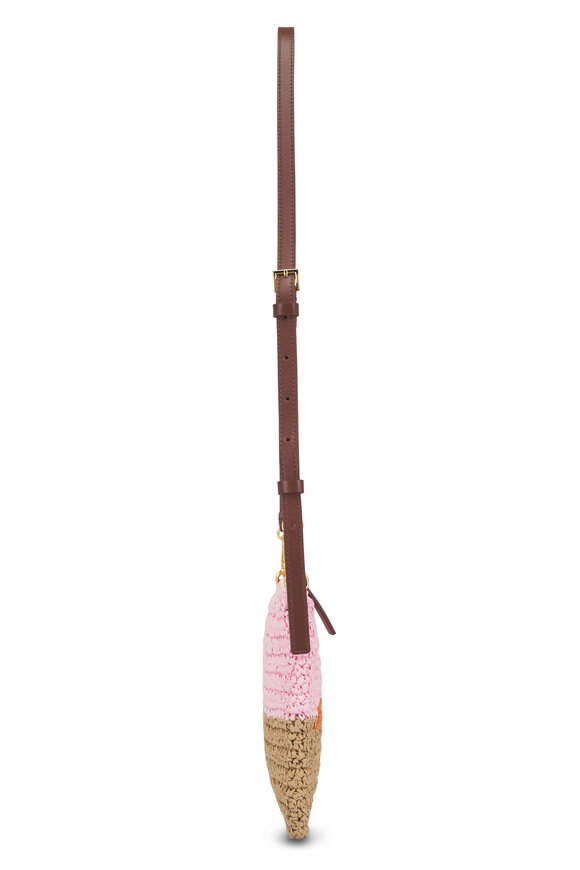 Marni Seaside Pink & Brown Raffia Pouch - view 4