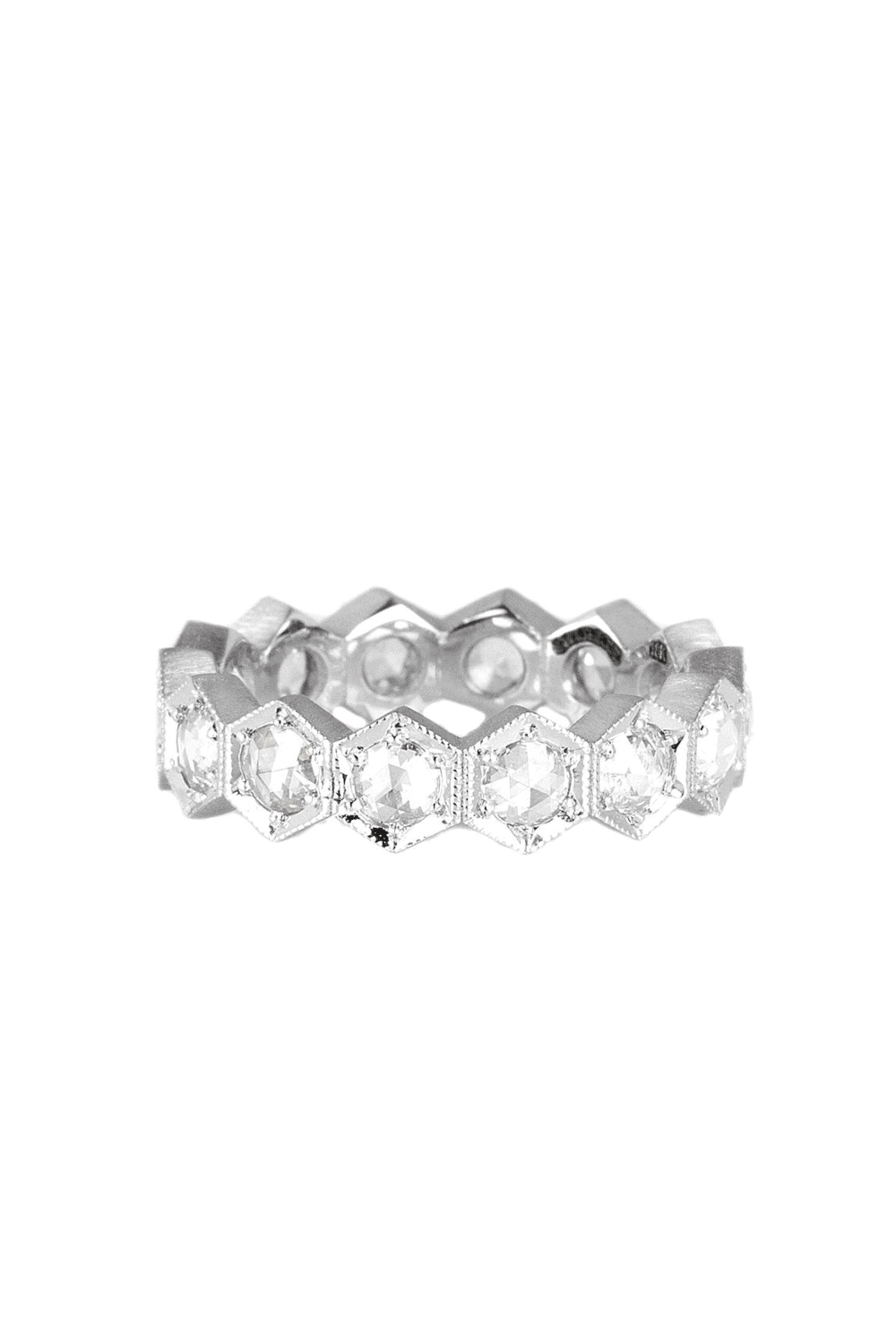 Sylva & Cie - Diamond Hexagon Stack Ring