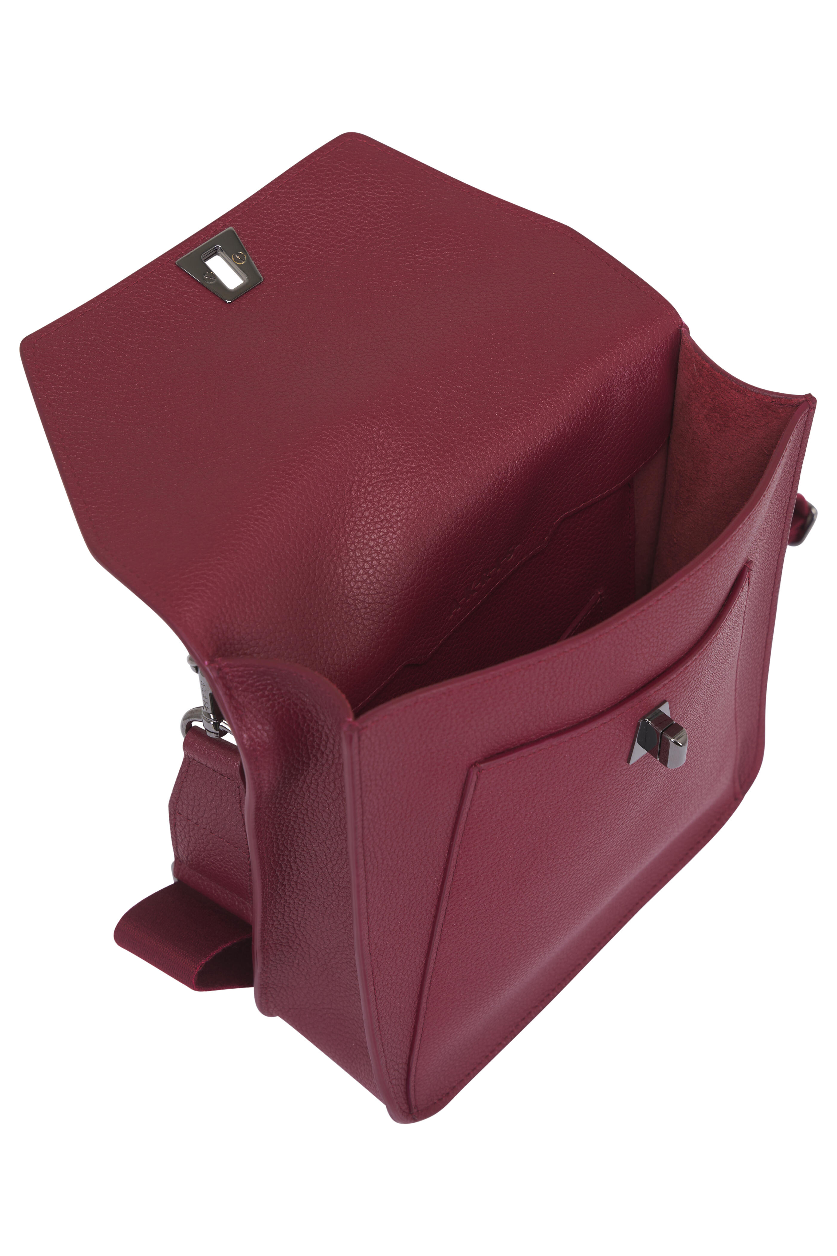 Akris - Little Anouk Crimson Leather Messenger Bag