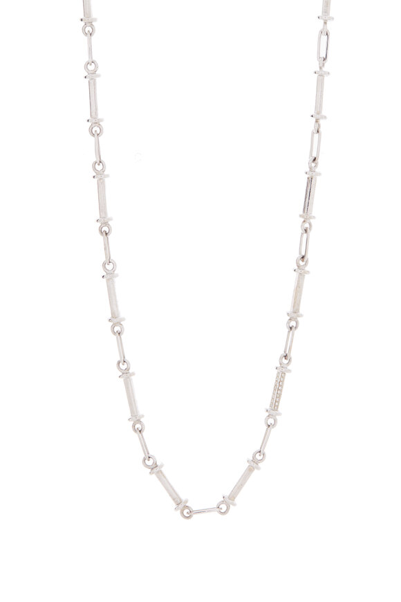 Genevieve Lau - 14K White Gold Diamond Bar Necklace