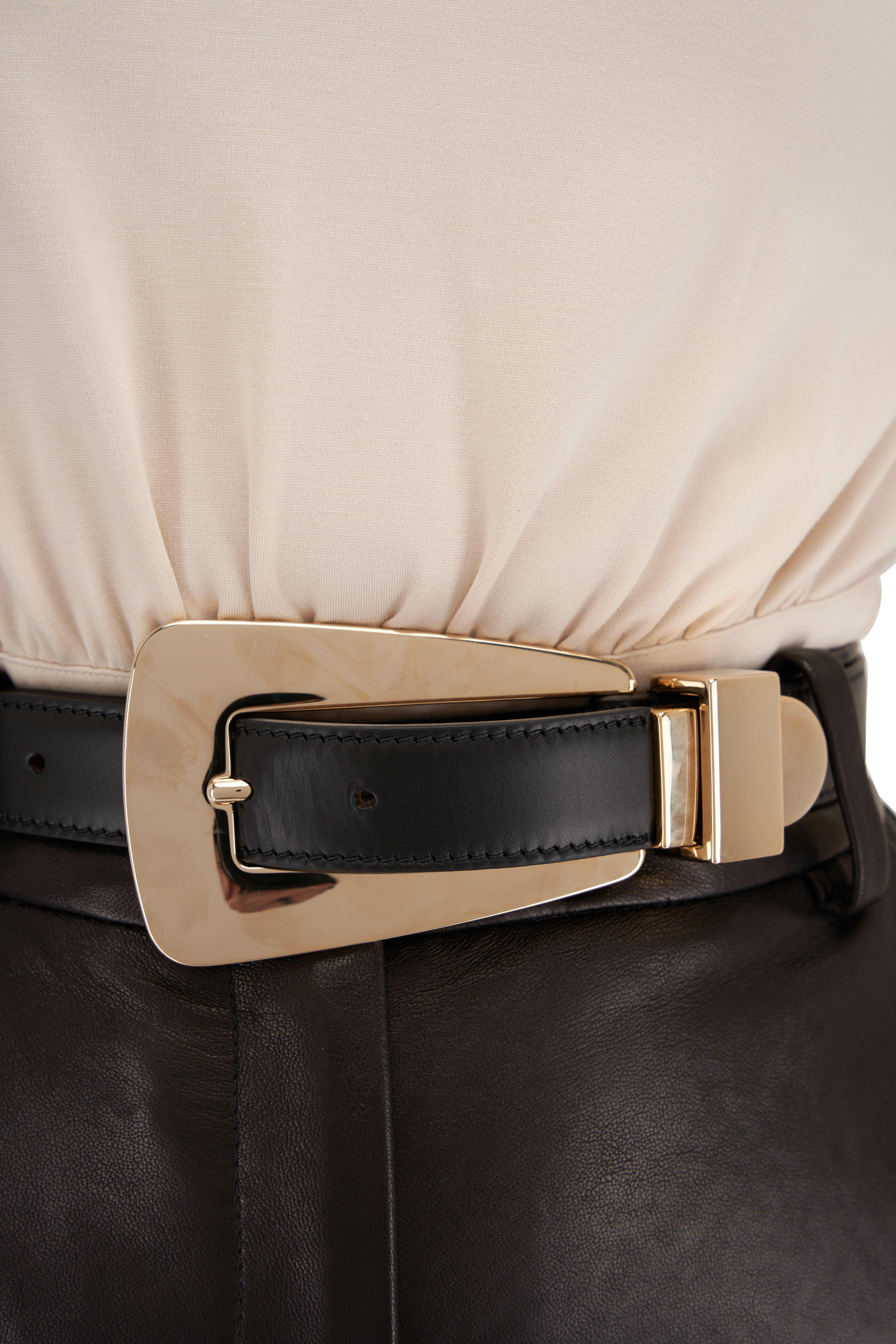 Faux Leather Belt Matte Buckle Belt | Bella Lucca Boutique Black