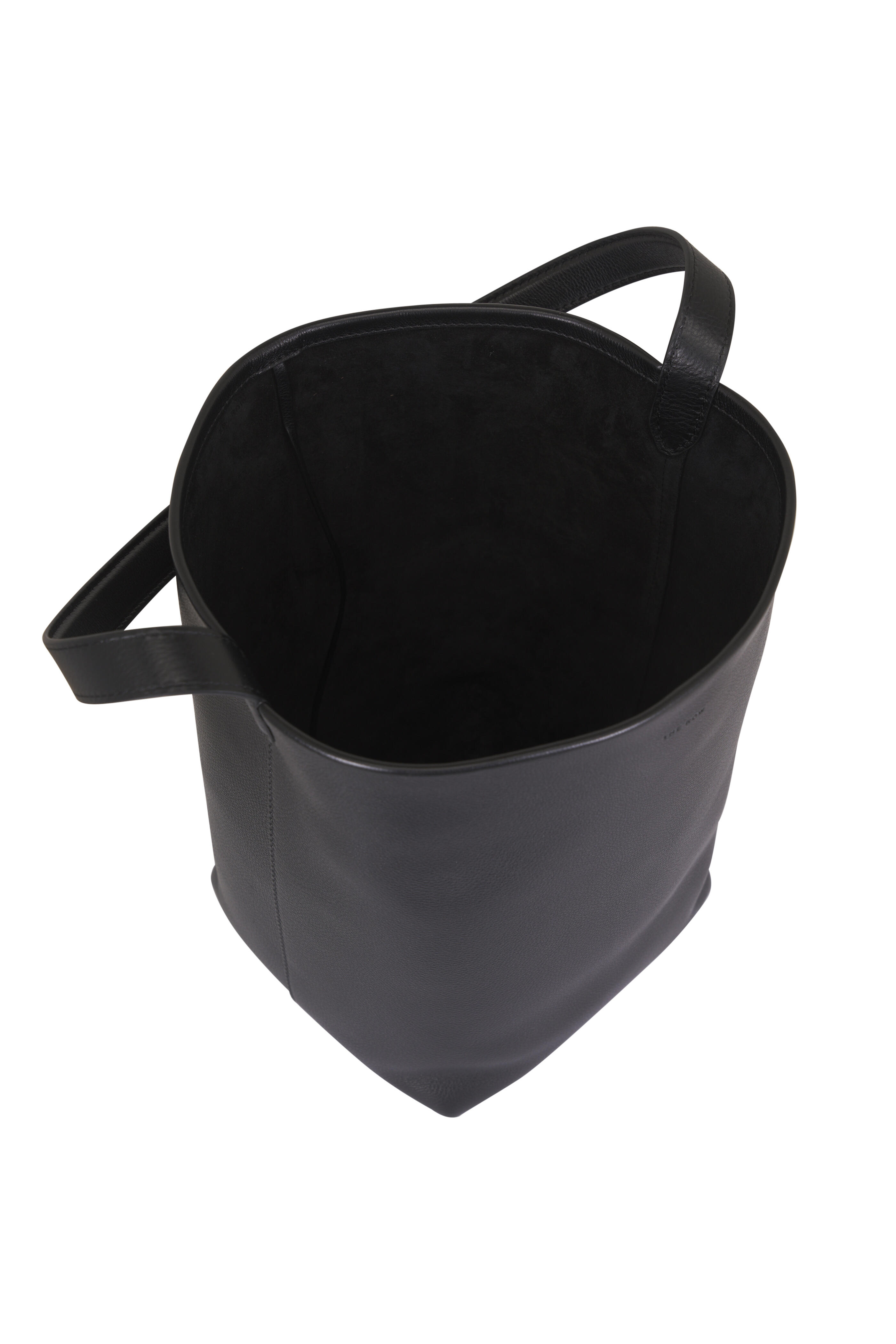 The Row - Medium Park N/S Black Leather Tote - view 4