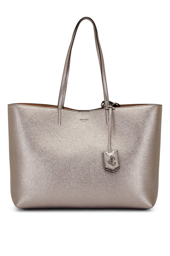 Jimmy Choo - Nine2Five Metallic Gray Leather Tote