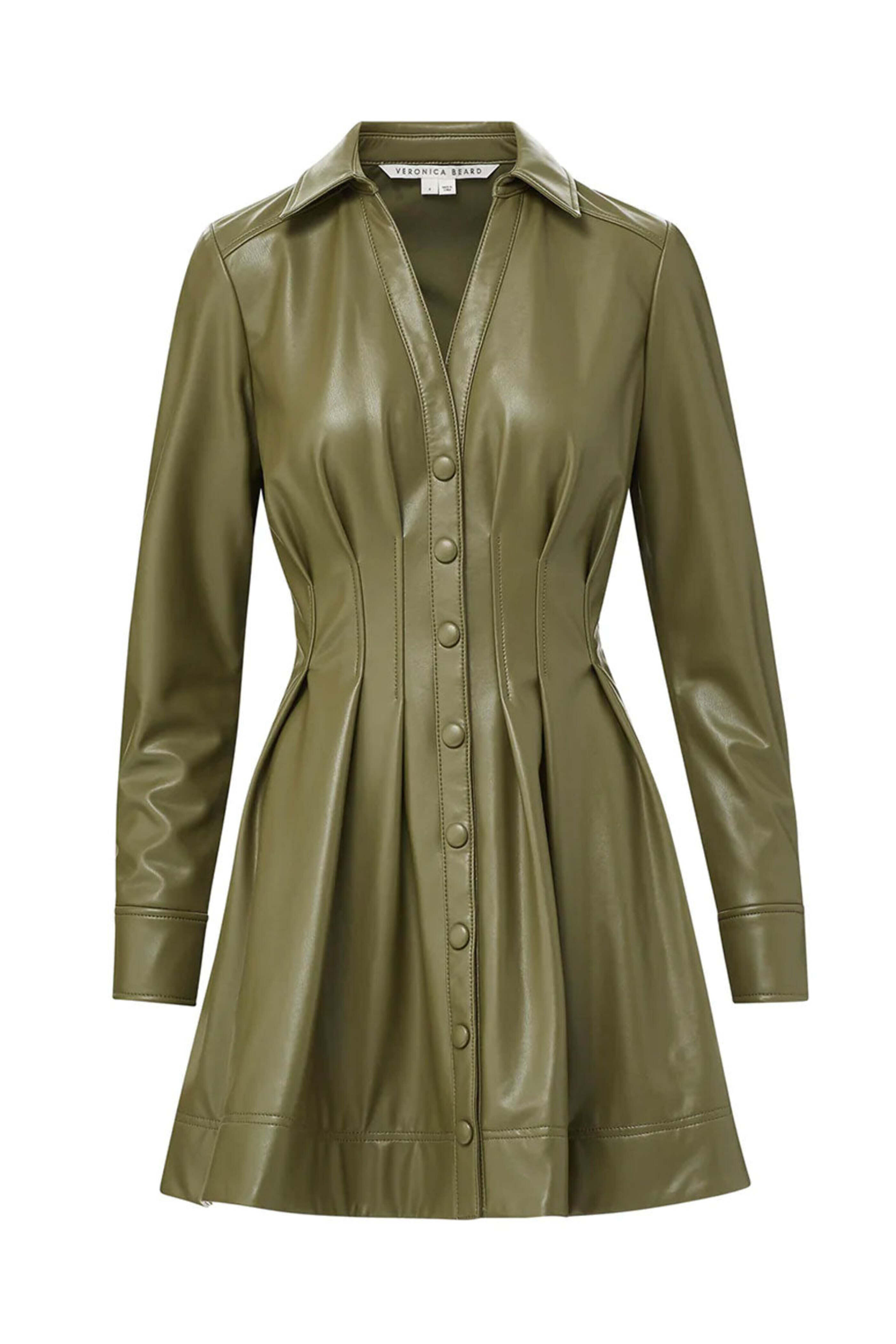 Veronica Beard - Stone Army Vegan Leather Ameeta Mini Dress