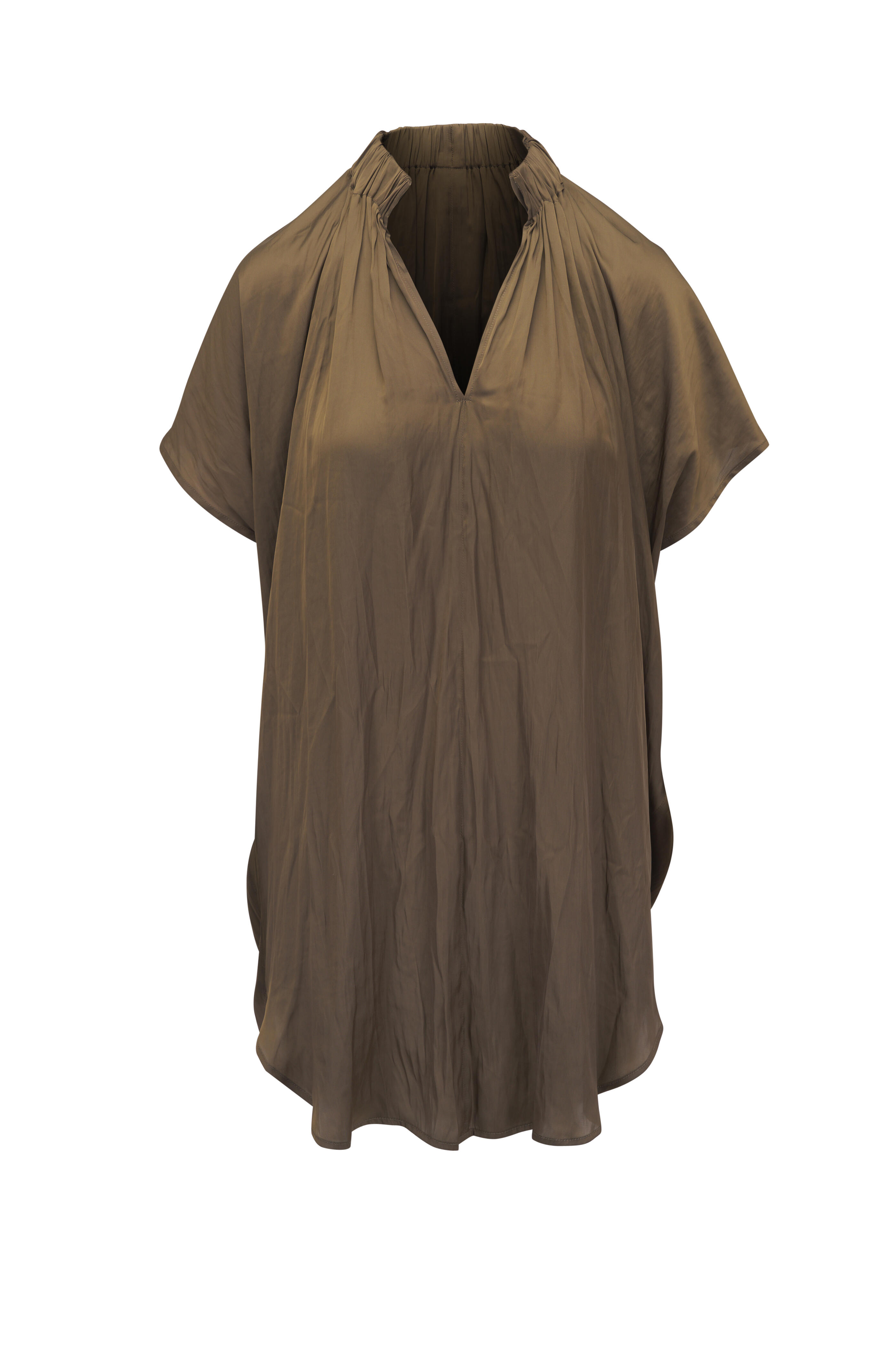 Zero + Maria Cornejo - Olive Ruched Circle Tunic