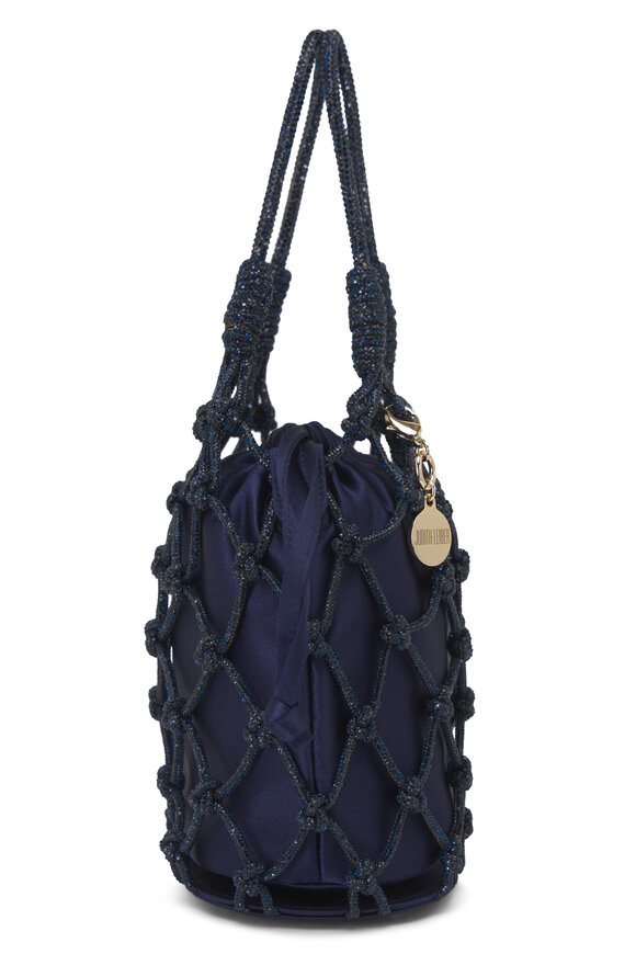 Judith Leiber Couture Navy Crystal Net Pouch - view 4