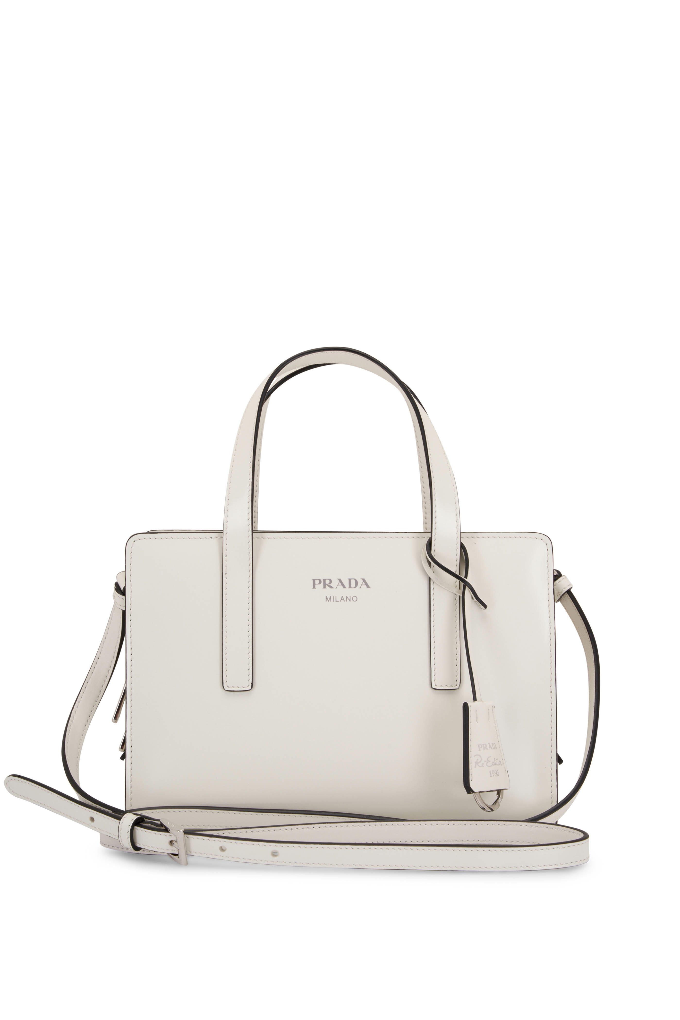 White Prada Re-edition Saffiano Leather Mini-bag