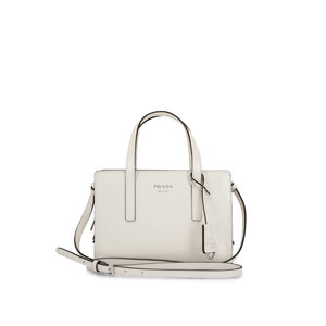 ハンドバッグ Prada Brushed Leather Medium Handbag White Prada Re-Edition 1995 brushed-leather medium handbag