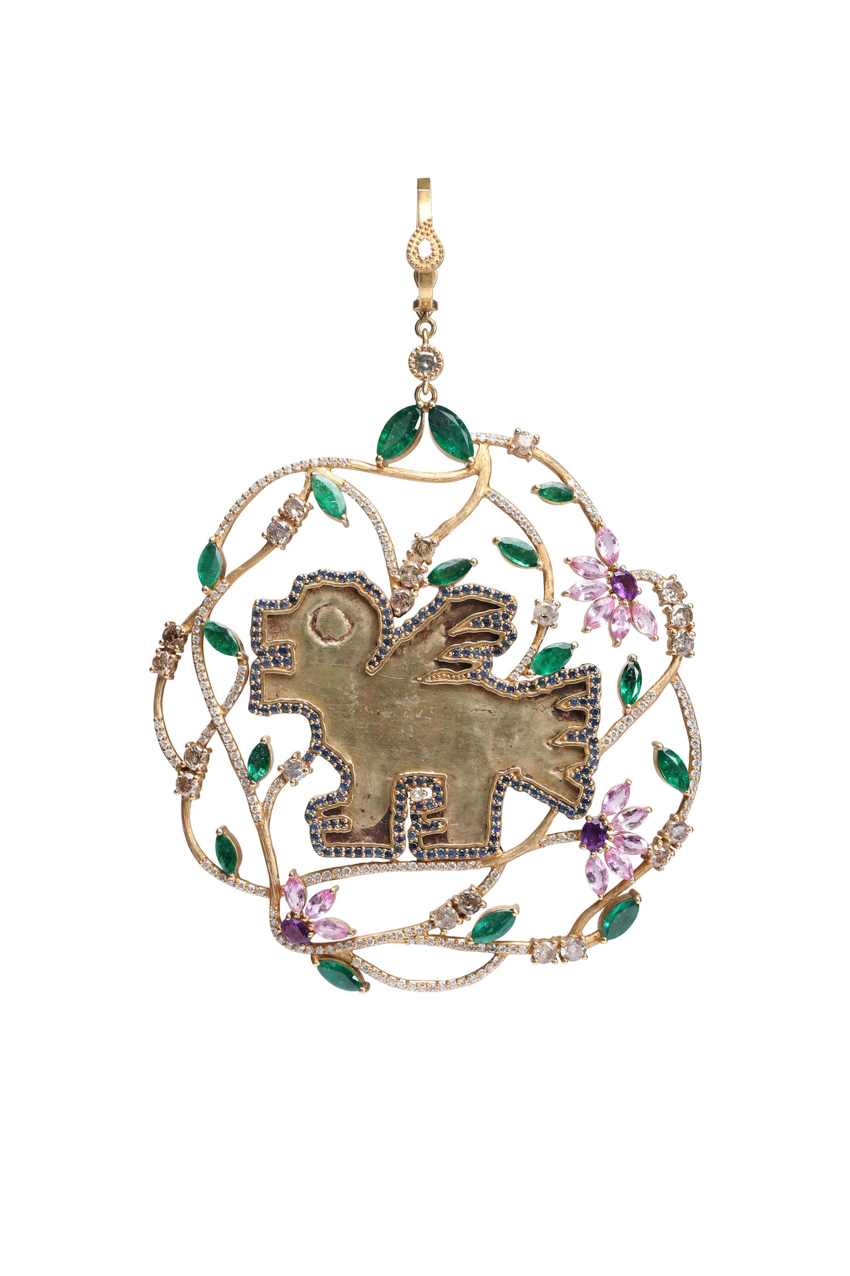 Coomi - Large Antique Bird Gemstone Pendant