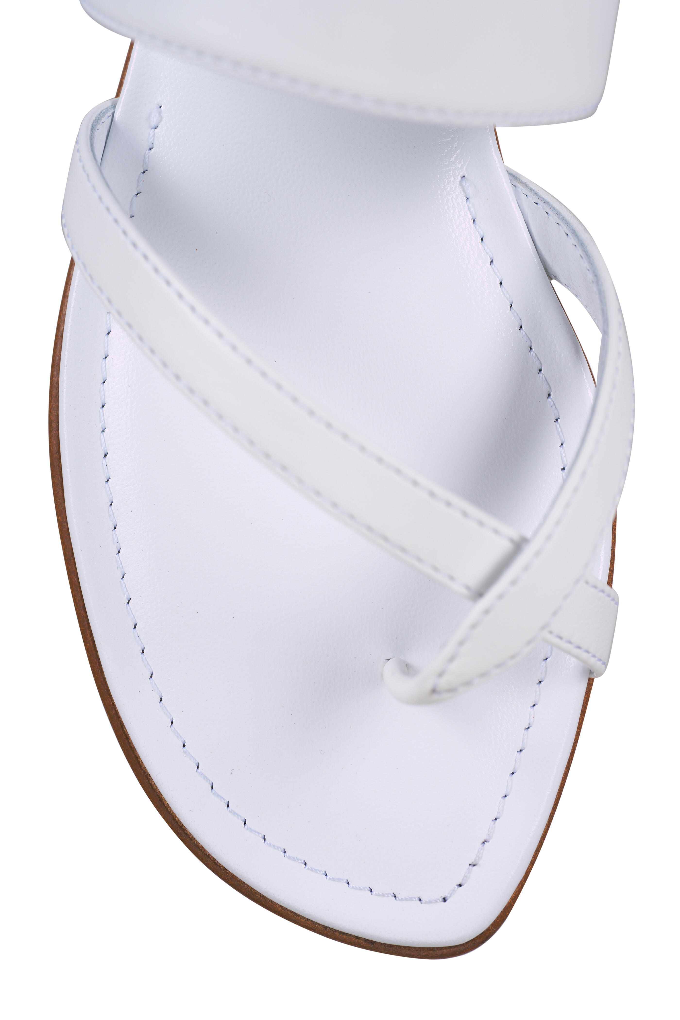 Manolo Blahnik - Susa White Leather Flat Sandal