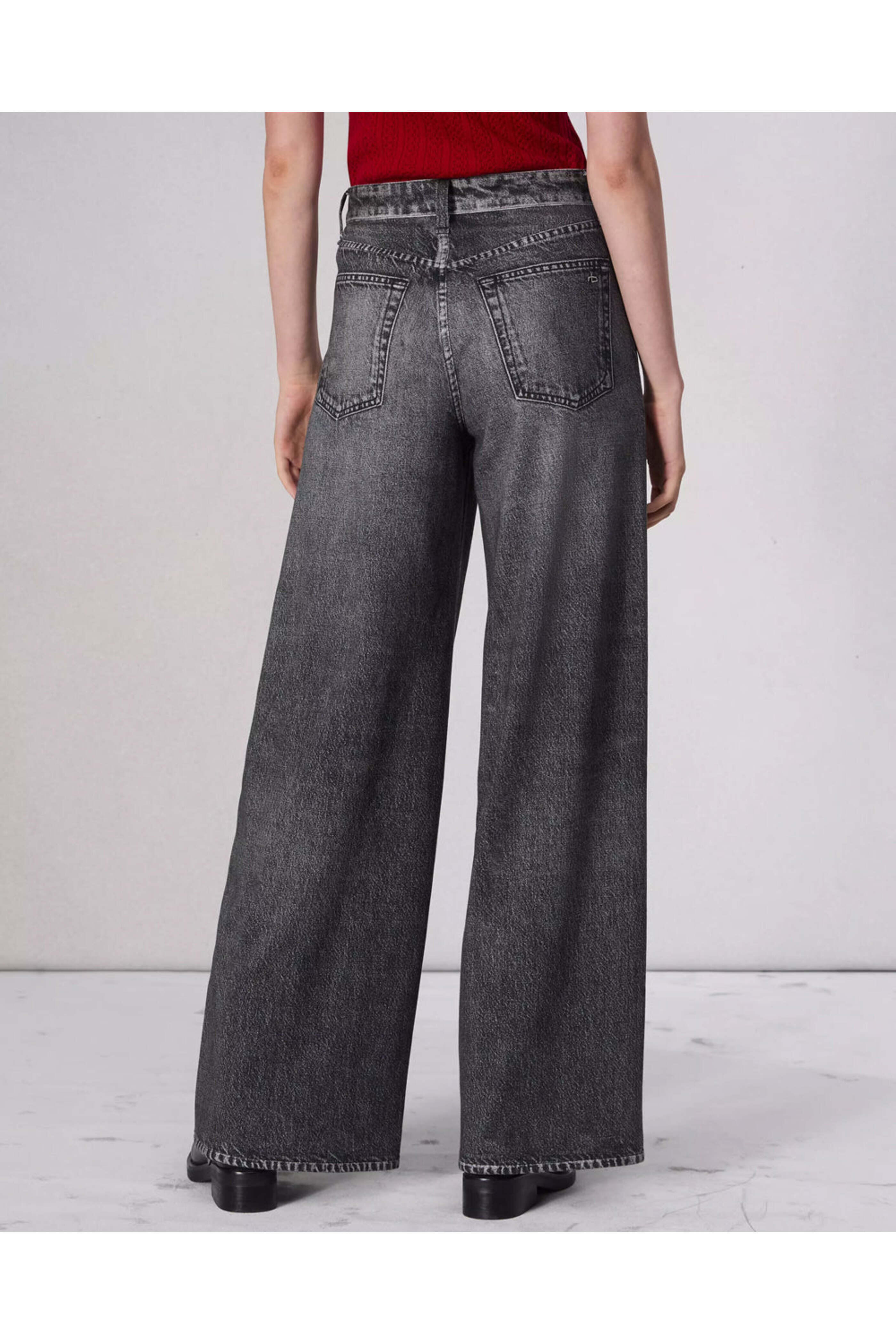 Rag & Bone - Miramar Sofie Wide Leg Pant in Washed Black